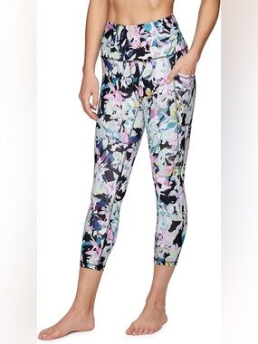RBX Multicolor Floral Abstract Cropped Leggings